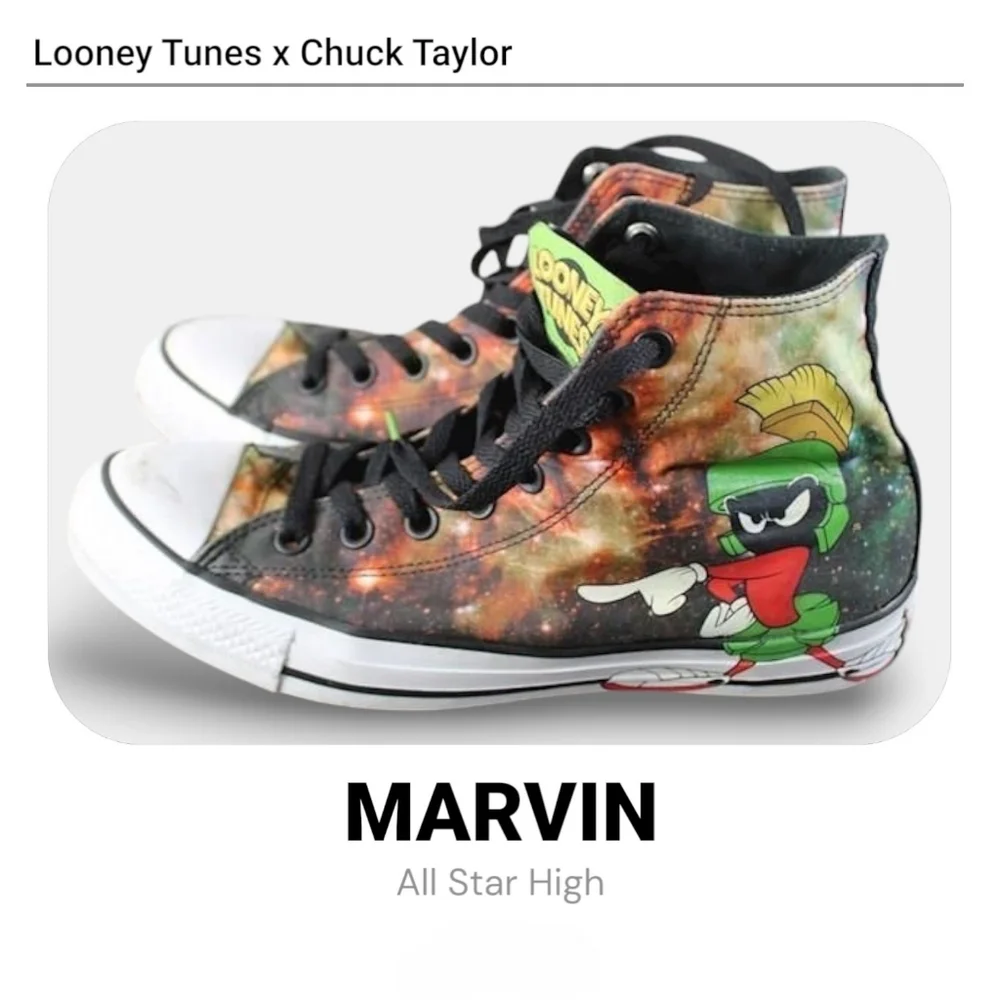 Chuck Taylor x Looney Tunes All Star High Marvin the Martian Sneaker NWOT No Box - Picture 3 of 10